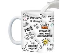 kdkskss Tazza Da Caffè Per Papà | Tazza da Tè Ceramica 3D Divertente,Da Bar Per Tè Birra Whisky Casa Feste Vacanze Campeggio Giochi Famiglia Picnic | Supporto Scrivania Libreria Picnic Vacanza