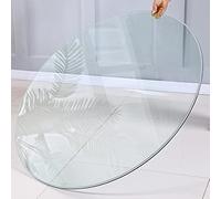 KDLKCT6 Piano Tavolo in Vetro Rotondo,Spessore 9 Mm Vetro Trasparente,Forte E Resistente all'Usura,Forte Portante,A Prova di Esplosione,Piano Tavolo Vetro Temperato,43cm/48cm/55cm/60cm/70cm/80cm