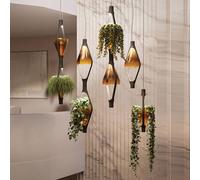 kdln Lampada LED a sospensione Viceversa, vetro ambra, a 1 luce kdln