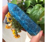 KDMYXBFZI Torre di pietra di cristallo a punta di apatite blu naturale, cristallo naturale per decorazione cristallo di quarzo (One Size)