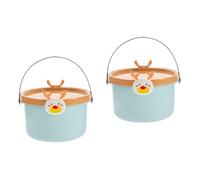 Kdouehg 2PCS Contenitori per Giocattoli Building Blocks Organizzatore Secchio per Riporre Giocattoli Secchio per Snack Secchio per Bambini In Plastica per Sabbia Secchio per Acqua,A