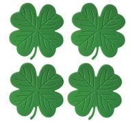Kdouehg 4 Pezzi Sottobicchieri In Silicone Verde per il Giorno di San Patrizio, Set di Sottobicchieri Antiscivolo Isolanti per Tazze da Tè e Tazze da Caffè