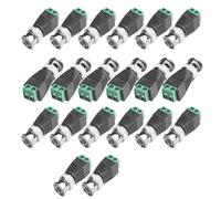 Kdouehg Connettore BNC a bana, 20 pezzi, coassiale Cat5 a BNC per telecamere di sorveglianza CCTV, connettore BNC