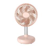 Kdouehg Mini Ventilatore Oscillante Ventilatore da Tavolo Portatile Ricaricabile Tramite USB, Alimentato A Batteria con 4 Livelli di Velocità, Ventilatore da Tavolo per Esterni Rosa