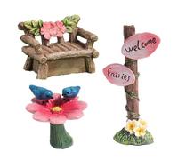Kdouehg Mobili da Giardino in Miniatura in Resina Artigianale, Mini Sedia, Statuetta Micro-Paesaggio, Ornamento, Decorazione per Il Giardino delle Fate, Facile da Installare, Facile da Usare.