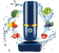 Kdouehg Pulitore per Frutta e Verdura Ricaricabile, Macchina per la Pulizia di e Frutta Portatile, Mini Pulitore per Alimenti Blu