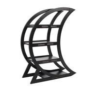 Kdouehg Scaffale Espositivo In Legno per Cristalli, Portacristalli per Pietre e Essenziali, Ripiani Decorativi Neri da Tavolo Stile, Facile da Usare