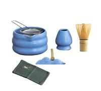 Kdouehg Set da Tè Matcha Giapponese da 7 Pezzi, Kit Matcha con Ciotola per Matcha (con Beccuccio), Frusta per Matcha, Supporto per Frusta, Colino