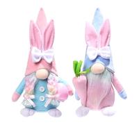 Kdouehg Set Kit di Gnomi di Pasqua con Conigli - 2 Pezzi di Conigli di Peluche Svedesi Fatti A Mano e Kit con Uova di Pasqua e, Adatto Come Decorazione di Pasqua