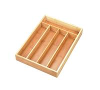 Kdouehg Vassoio Portaposate In Bambù, Divisore per, Vassoio Portaoggetti, Scatola Portaoggetti, Vassoio A 5 Scomparti, Cassetto Della Cucina