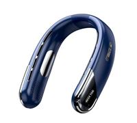 Kdouehg Ventola per Collo USB Portatile Muta 2400mAh, Pale, con Display Digitale LED, Raffreddamento TEC, Attorno al Collo, Ricaricabile, Soffia Aria Fredda.