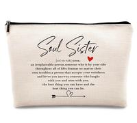 kdqua Beauty case Friends Forever, borsa per il trucco degli amici, regalo dell'amicizia per donne Bestie, amiche e sorelle, regalo di compleanno, borsa cosmetica in lino con cerniera, organizer da