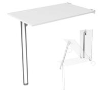 KDR Produktgestaltung Tavolo pieghevole a parete Piano del tavolo 80x50 cm in bianco Tavolo pieghevole Tavolo da pranzo Tavolo da cucina a parete Altezza tavolo 74 cm Gamba del tavolo pieghevole