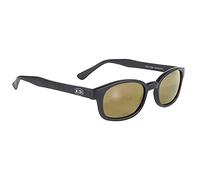 KD's 2000 - Occhiali da sole neri opachi Sport e Biker, da uomo e da donna, adatti sotto casco, moto, bicicletta, sci, lenti a specchio dorate UV400