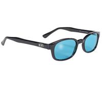 KD's Pacific Coast Original Biker Occhiali da sole (montatura nera/lenti turchese)