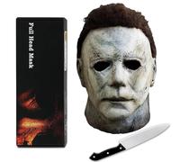 KDSPAROS Maschera di Michael Myers per Halloween, maschera spaventosa in lattice with Hair, costume di Michael Myers accessori per cosplay, maschere spaventose di Carnevale (Gray)