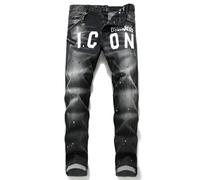 Kdtoll Jeans Uomo Slim Fit - Pantaloni Casual Elasticizzati con con Spruzzi di Inchiostro, Stile Urban e Streetwear Y2K