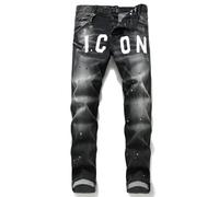 Kdtoll Jeans Uomo Slim Fit - Pantaloni Casual Elasticizzati con con Spruzzi di Inchiostro, Stile Urban e Streetwear Y2K