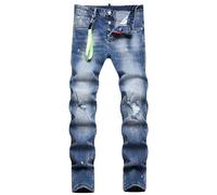 Kdtoll Jeans Uomo Slim Fit Strappati - Pantaloni in Denim Elasticizzato con Spruzzi di Inchiostro, Stile Streetwear Y2K e Hip-Hop Casual, Moda Urban per Outfit alla Tendenza