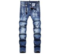 Kdtoll Jeans Uomo Slim Fit Strappati - Pantaloni in Denim Elasticizzato con Spruzzi, Stile Urban e Streetwear Y2K, Design Casual alla Moda per Outfit Hip-Hop e Daily Wear