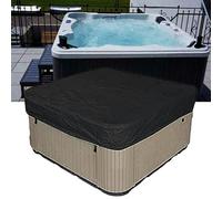 KDTRKH Copertura Vasca idromassaggio all'aperto, Copertura Vasca idromassaggio Quadrata Copertura Piscina Bagno Spa, protettore Copertura Vasca idromassaggio Patio,Nero,220x220x30cm