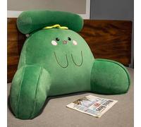 KDTRKH Cuscino per il riposo del letto, morbido, cuscino lombare, cuscino per riposare, cuscino con braccioli, per sedersi a letto, rilassarsi, guardare la TV, giocare, verde, 40 x 60 cm