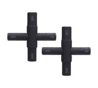 KDUTYE Clé de robinet à 4 voies en acier en croix 2 pièces pour valve de robinet de l'écoulement de l'eau pour tuyau 1/4 9/32 5/16 11/32 pouce phosphatage noir