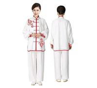 KDveppuzx Tute tradizionali per il Tai Chi, Abito Tai Chi a maniche lunghe con ricamo multicolore, taglie multiple for adulti