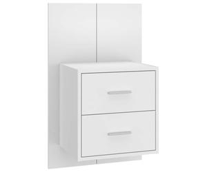 KDVXBCQJH Comodino da parete bianco lucido, da appendere, 48,5 x 32,5 x 80 | Consolle da parete sospesa per camera da letto con cassetto e scomparti aperti per la massima libertà dal pavimento e ordine.