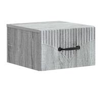 KDVXBCQJH Comodino da parete grigio Sonoma 34,5 x 33 x 20 cm con cassetto | Consolle da parete salvaspazio in legno per camera da letto con cassetto e scomparto aperto per ripiano ordinato.