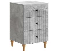 KDVXBCQJH Comodino grigio cemento, 43 x 41 x 66,5 cm, con 3 cassetti | Il comodino compatto in camera da letto offre uno spazio pratico per le vostre leggere serali con 3 cassetti scorrevoli.