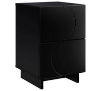 KDVXBCQJH Comodino nero 33,5 x 34,5 x 50 cm con 2 cassetti | Armadietto compatto per camera da letto e soggiorno, cassetto flessibile per uso individuale.