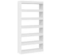 KDVXBCQJH Libreria bianca, 100 x 30 x 198 cm, con 6 scomparti | Ampio scaffale portadocumenti per soggiorno, ufficio e biblioteca di casa. I 6 scomparti aperti offrono molto spazio per la