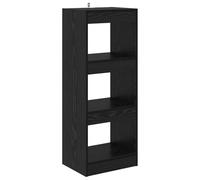 KDVXBCQJH Libreria nera, 37 x 30 x 103 cm, con 3 scomparti | Scaffale sottile in legno dal design scuro per soggiorno, studio e corridoio, con protezione antiribaltamento.