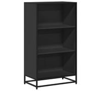 KDVXBCQJH Libreria nera, 60 x 35 x 107,5 cm, con 3 scomparti | Elegante divisorio dal design industriale con 3 scomparti aperti per soggiorno e ufficio. Portata fino a 80 kg.
