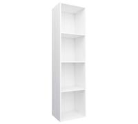KDVXBCQJH Libreria per TV, colore bianco, 36 x 30 x 143 cm, in legno | Scaffale flessibile con 4 ripiani per soggiorno e camera da letto, utilizzabile orizzontalmente anche come mobiletto basso.