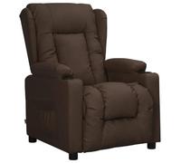 KDVXBCQJH Poltrona relax con funzione reclinabile, in ecopelle, marrone | Poltrona sdraio ergonomica per soggiorno e home theater, spessa imbottita, con poggiapiedi regolabile e 2 portabicchieri.