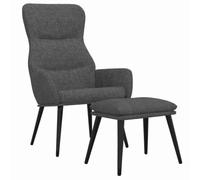 KDVXBCQJH Poltrona relax con sgabello, in tessuto grigio scuro, 2 pezzi | Poltrona relax ergonomica per soggiorno e camera da letto, con poggiapiedi per un sollievo ottimale dopo la sera.