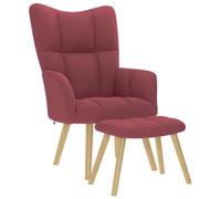 KDVXBCQJH Poltrona relax con sgabello, in tessuto rosso vino, imbottita, 2 | Poltrona reclinabile ergonomica con poggiapiedi separato e morbida imbottitura in schiuma per il soggiorno o l'angolo lettura