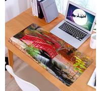 KDWJS Tappetino per mouse XXL Speed Gaming - 90x40 cm - XXL Mousepad - base antiscivolo - migliora la precisione e la velocità - Ponte rosso nei giardini giapponesi a Bloomfield Hills, Michigan
