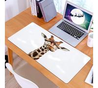 KDWJS Tappetino per mouse XXL Speed Gaming - 90x40 cm - XXL Mousepad - base antiscivolo - migliora la precisione e la velocità - Ritratto di giraffa, primo piano dell'espressione del viso della giraf