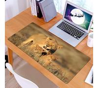 KDWJS Tappetino per mouse XXL Speed Gaming - 90x40 cm - XXL Mousepad - base antiscivolo - migliora la precisione e la velocità - Decorazioni safari, mamma leonessa e giovane re leone nel