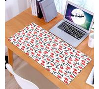 KDWJS Tappetino per mouse XXL Speed Gaming - 90x40 cm - XXL Mousepad - base antiscivolo - migliora la precisione e la velocità - Set di bulbi da fiore, tulipani olandesi irregolari e foglie originali