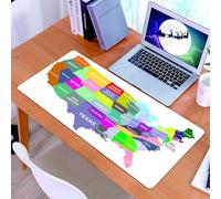KDWJS Tappetino per mouse XXL Speed Gaming - 90x40 cm - XXL Mousepad - base antiscivolo - migliora la precisione e la velocità - Mappa, Stati Uniti Mappa con i nomi degli stati in America