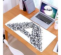 KDWJS Tappetino per mouse XXL Speed Gaming - 90x40 cm - XXL Mousepad - base antiscivolo - migliora la precisione e la velocità - Lettera A, arte calcistica creativa composta da una serie di palloni d