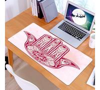 KDWJS Tappetino per mouse XXL Speed Gaming - 90x40 cm - XXL Mousepad - base antiscivolo - migliora la precisione e la velocità - Mandala, mano tradizionale di Hamsa di Fatima, simbolo del bene
