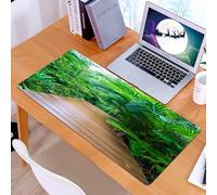 KDWJS Tappetino per mouse XXL Speed Gaming - 90x40 cm - XXL Mousepad - base antiscivolo - migliora la precisione e la velocità - Natura all'aperto, Ponte di legno Molo esotico Fuga Sentiero selvaggio