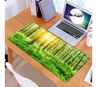 KDWJS Tappetino per mouse XXL Speed Gaming - 90x40 cm - XXL Mousepad - base antiscivolo - migliora la precisione e la velocità - Foresta, foresta primavera fogliame fresco raggi di sole alba natura v