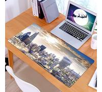 KDWJS Tappetino per mouse XXL Speed Gaming - 90x40 cm - XXL Mousepad - base antiscivolo - migliora la precisione e la velocità - Città, skyline dinamico di Londra, architettura moderna iconica sotto