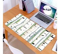 KDWJS Tappetino per mouse XXL Speed Gaming - 90x40 cm - XXL Mousepad - base antiscivolo - migliora la precisione e la velocità - Foresta, fitta formazione di alberi, tronchi di betulla, boschetto as